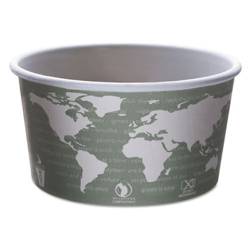 Eco-Products® World Art Renewable And Compostable Food Container, 12 Oz, 4.05" Diameter X 2.5"h, Green, 25-pack, 20 Packs-carton freeshipping - TVN Wholesale